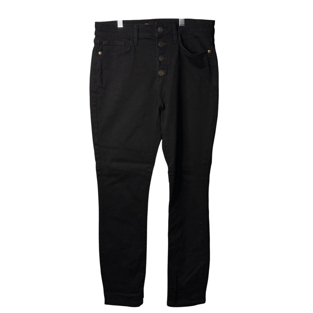 LC Lauren Conrad SZ 8 Women Black Skinny Jeans High-Rise Button-Fly Denim Casual
